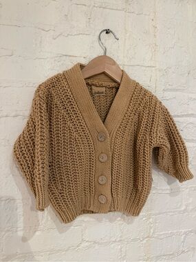 Babaa kids cardigan 18 chicory root